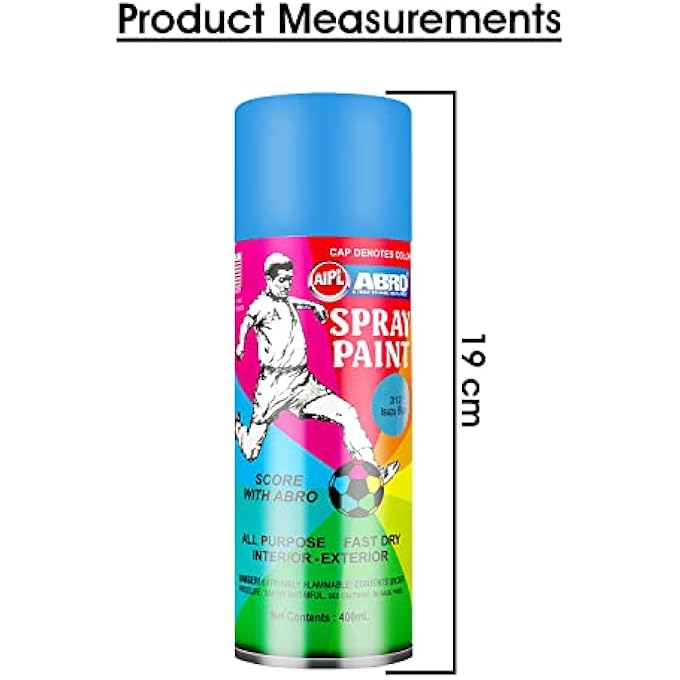 Abro SP-312 MULTIPURPOSE COLOUR SPRAY PAINT CAN FOR CARS AND BIKES (400ML, ISUZU BLUE, 2 PCS) - Image 4